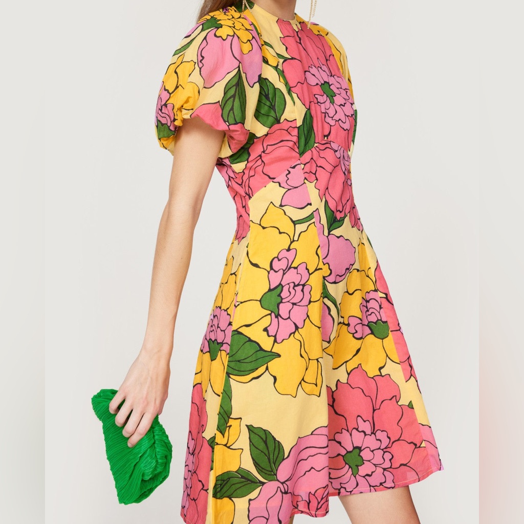 Banjanan Gracia Dress Floral Puff Sleeve Mini